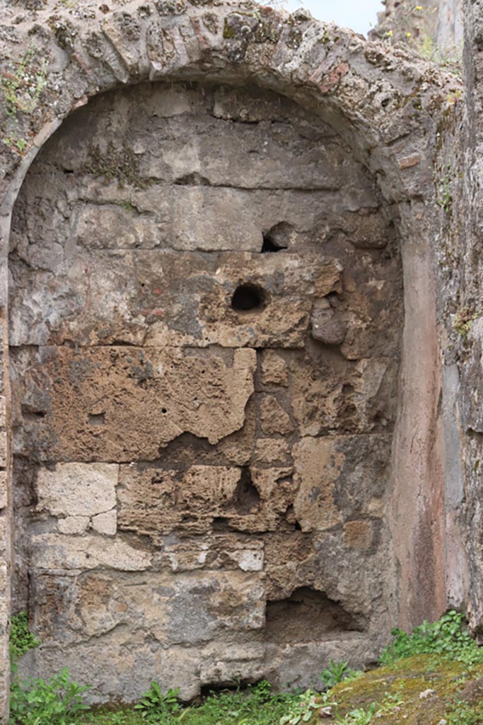 VIII.3.3 Pompeii. May 2024.  
Recess under the stairs in south-west corner of shop. Photo courtesy of Klaus Heese. 
