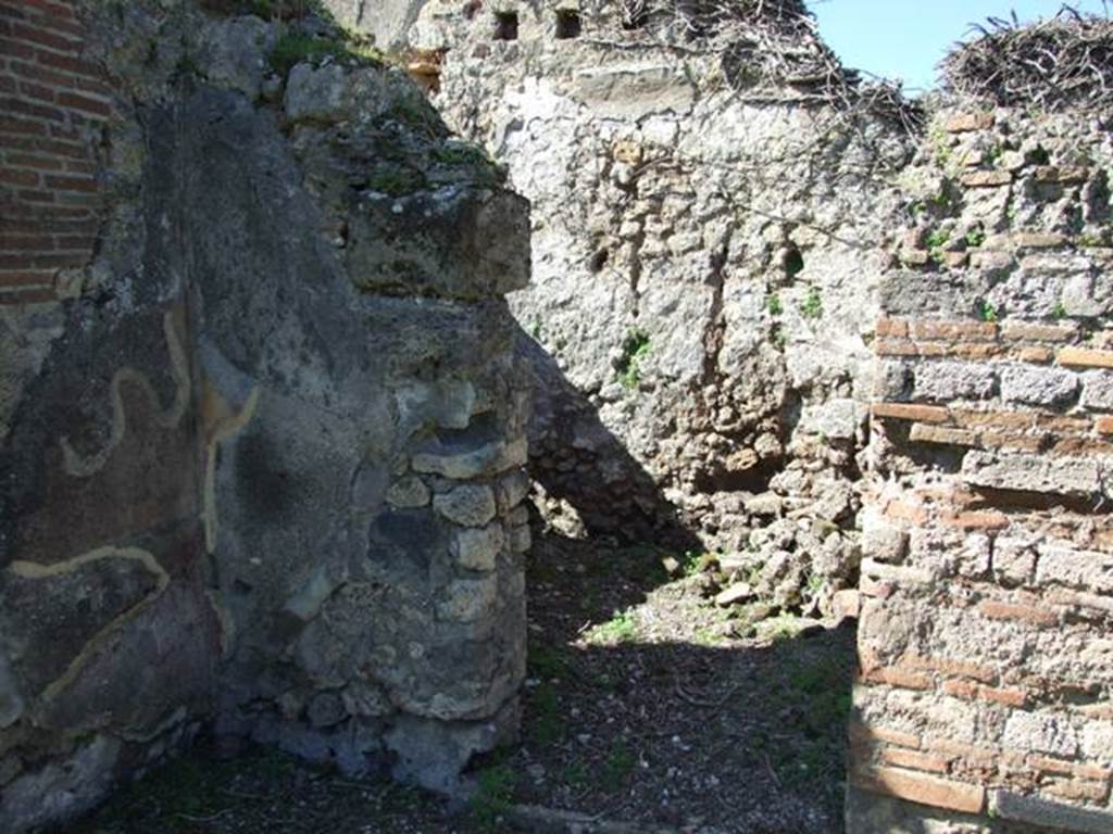 VIII.3.4 Pompeii.  March 2009.  Doorway to Room 13,  Storeroom, or small room.