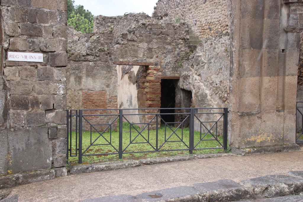 VIII.3.11 Pompeii, May 2024. Looking south-west from entrance doorway. Photo courtesy of Klaus Heese.

