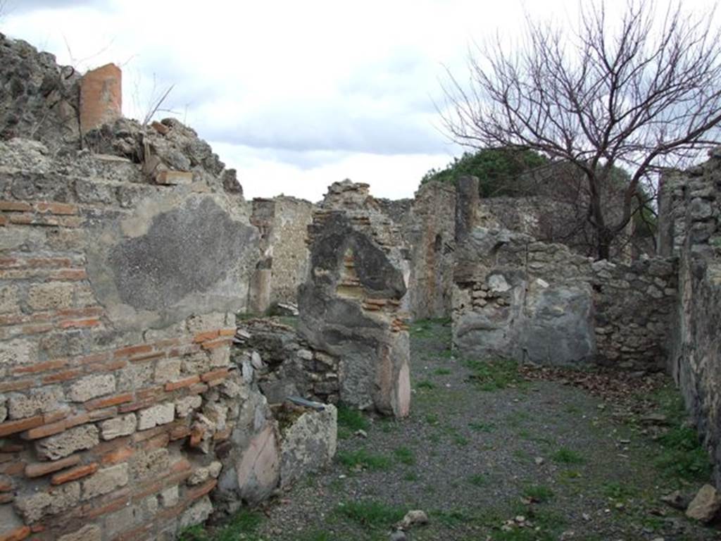 VIII.3.21 Pompeii. December 2007. Looking north-east from entrance corridor towards doorway to cubiculum (9), in centre.