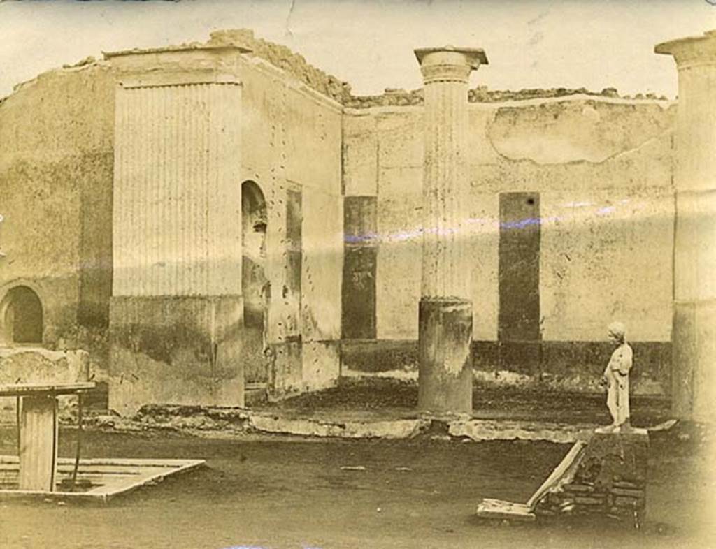 VIII.4.4 Pompeii, c.1900s. Looking east across south end of garden area. Photo courtesy of Rick Bauer.
