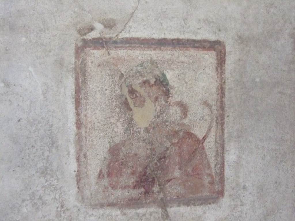 VIII.4.4 Pompeii. March 2009. Room 22, south end of east wall of cubiculum.  Wall painting of Paris as a shepherd, with a crook in his hand, and cupid on his left shoulder. 
See Helbig, W., 1868. Wandgemälde der vom Vesuv verschütteten Städte Campaniens. Leipzig: Breitkopf und Härtel, (1274)

