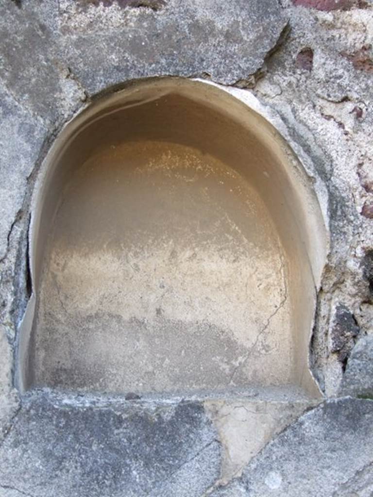 VIII.4.15 Pompeii. March 2009. Room 10, detail of niche on south wall.