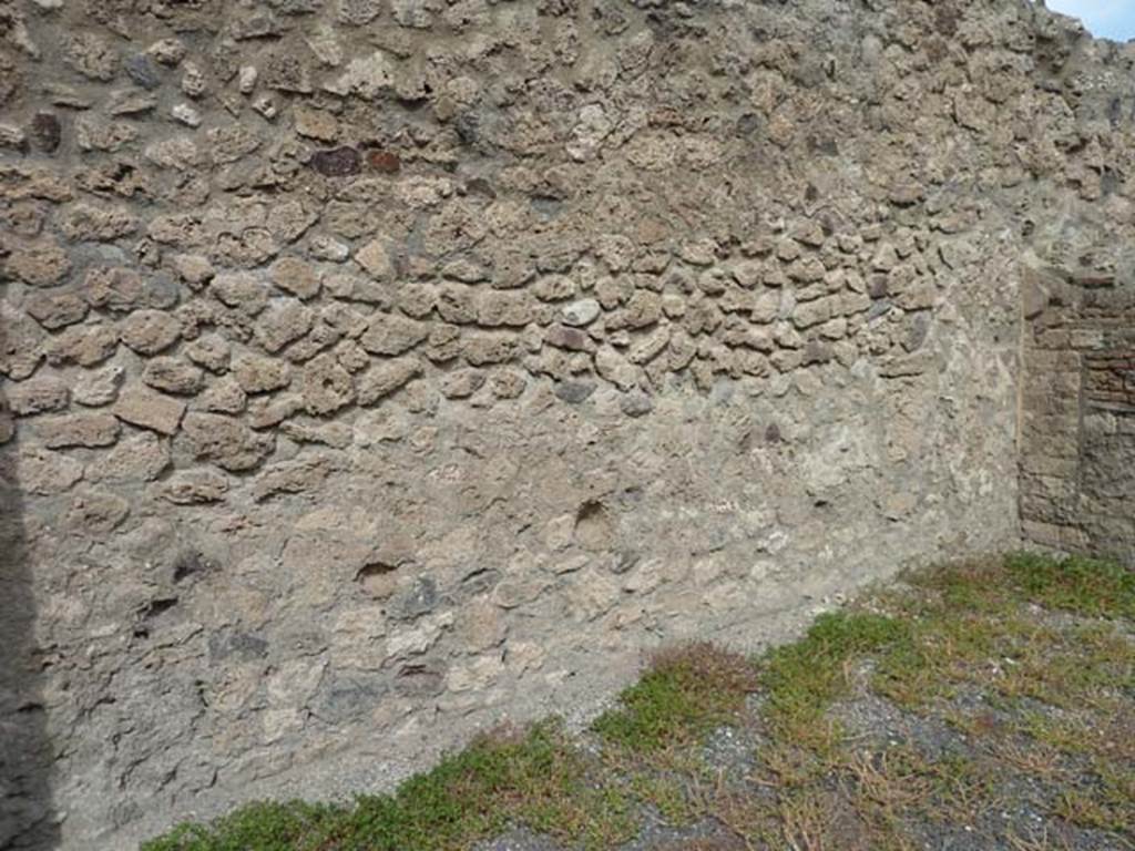 VIII.4.45 Pompeii. September 2015. North wall of shop-room.