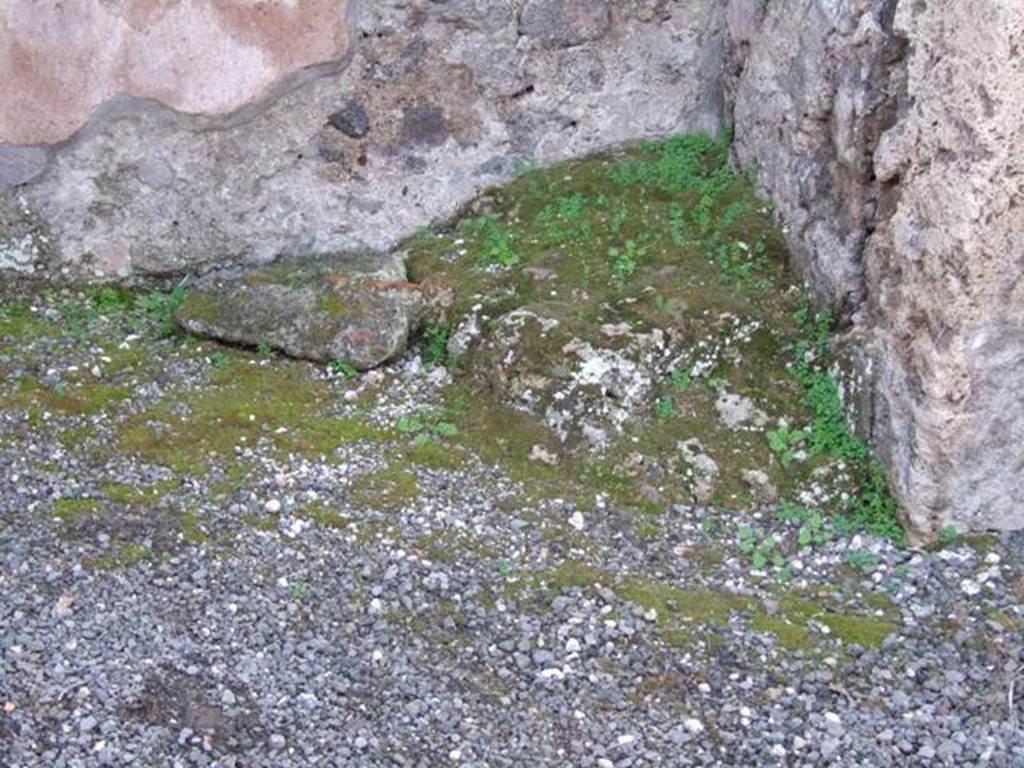 VIII.5.4 Pompeii. December 2007. Base of stairs to upper floor against south wall.