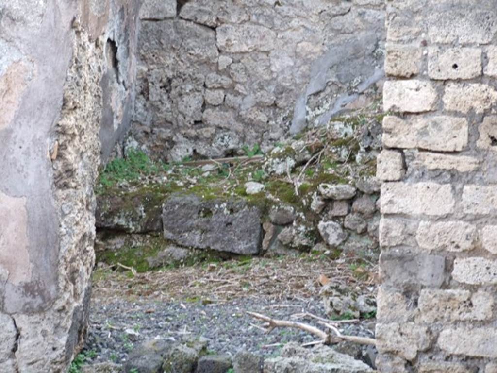 VIII.5.8 Pompeii.  Shop.  December 2007.  Remains of stairs to upper floor in rear room.