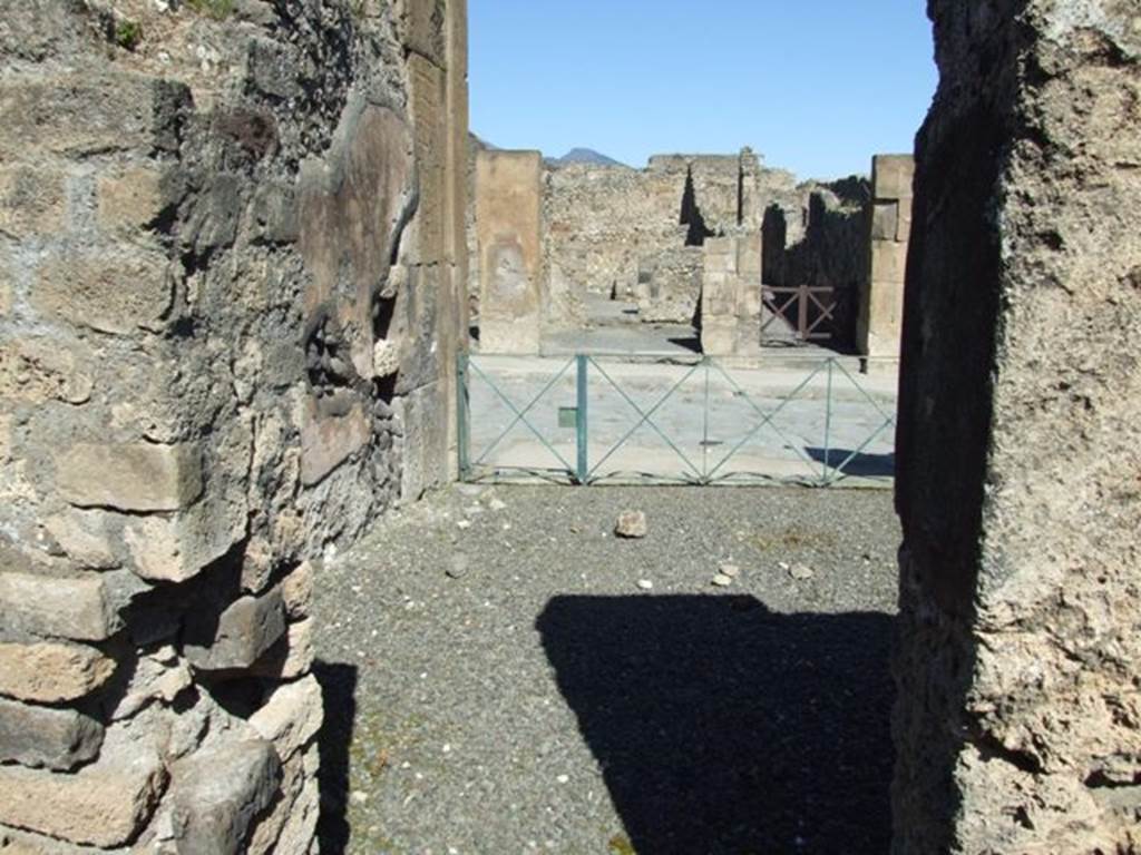 VIII.5.9 Pompeii. March 2009. Room 2, north wall with doorway into shop at VIII.5.8