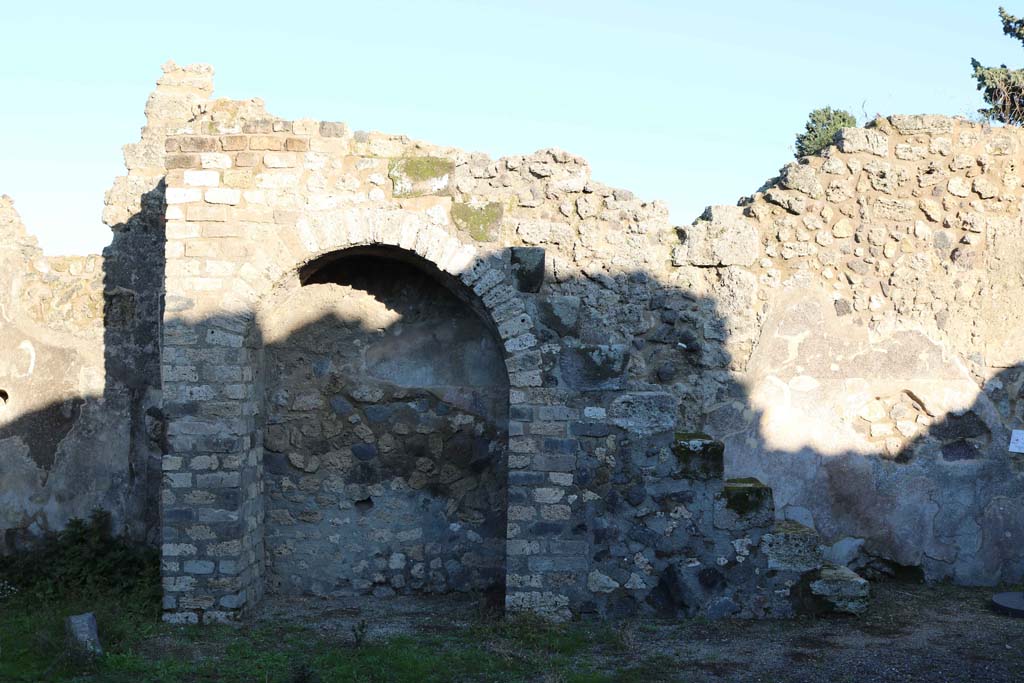 VIII.5.17 Pompeii. December 2018. Looking east to a recess below the stairs to an upper floor. Photo courtesy of Aude Durand.