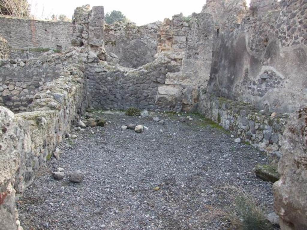 VIII.5.21 Pompeii. December 2007. Rear room, ?triclinium, on south-east side of shop.