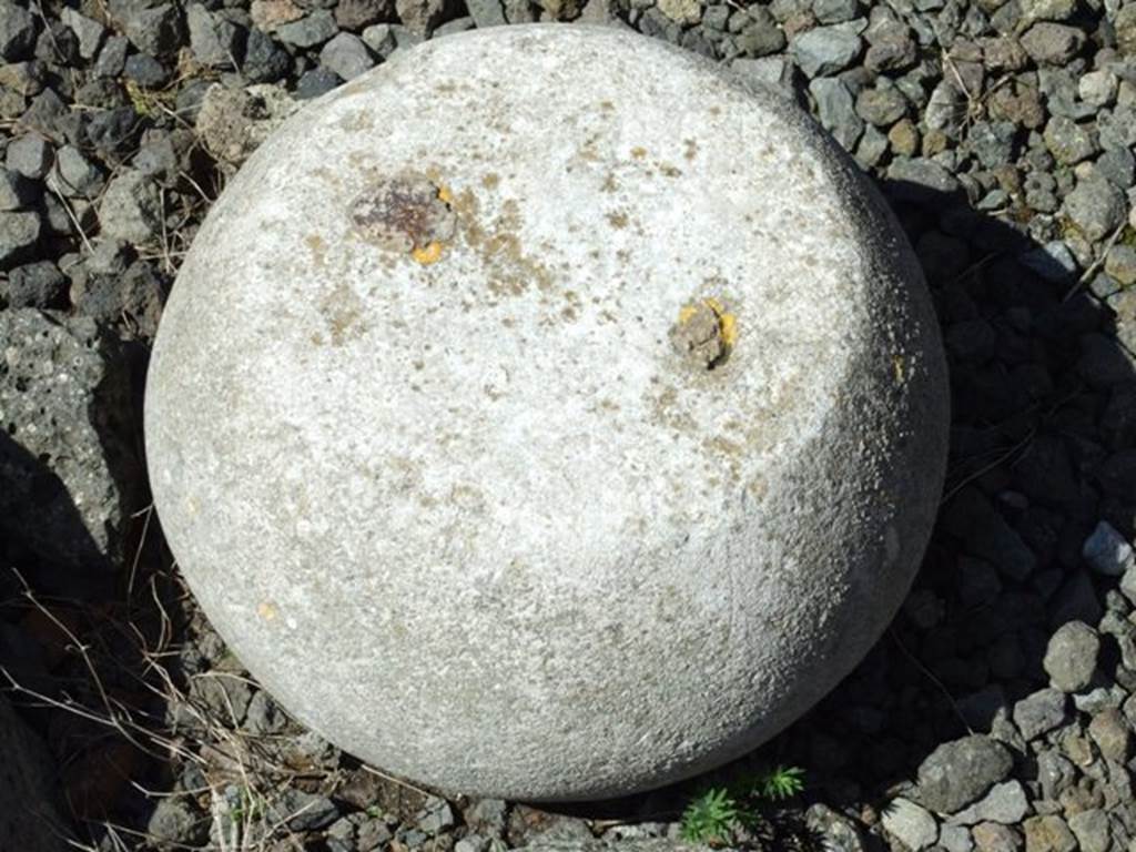 VIII.5.28 Pompeii.  March 2009.  Room 1, Atrium.  Stone weight?