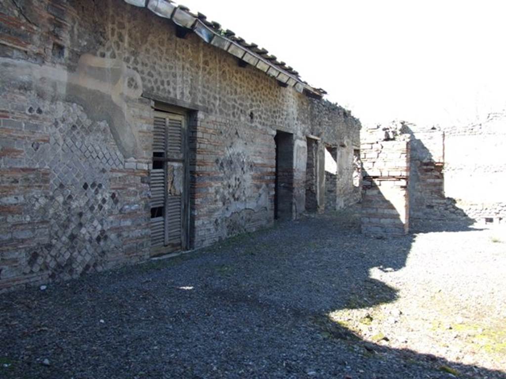 VIII.5.37 Pompeii. March 2009. Room 1, atrium, looking north along west side.