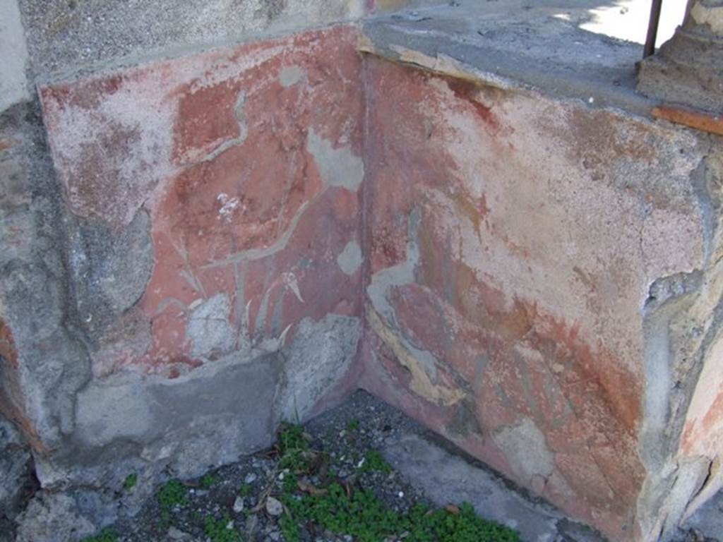 VIII.5.37 Pompeii.  March 2009. VIII.5.37 Pompeii.  March 2009.  Lararium Podium, North side with painted plants.