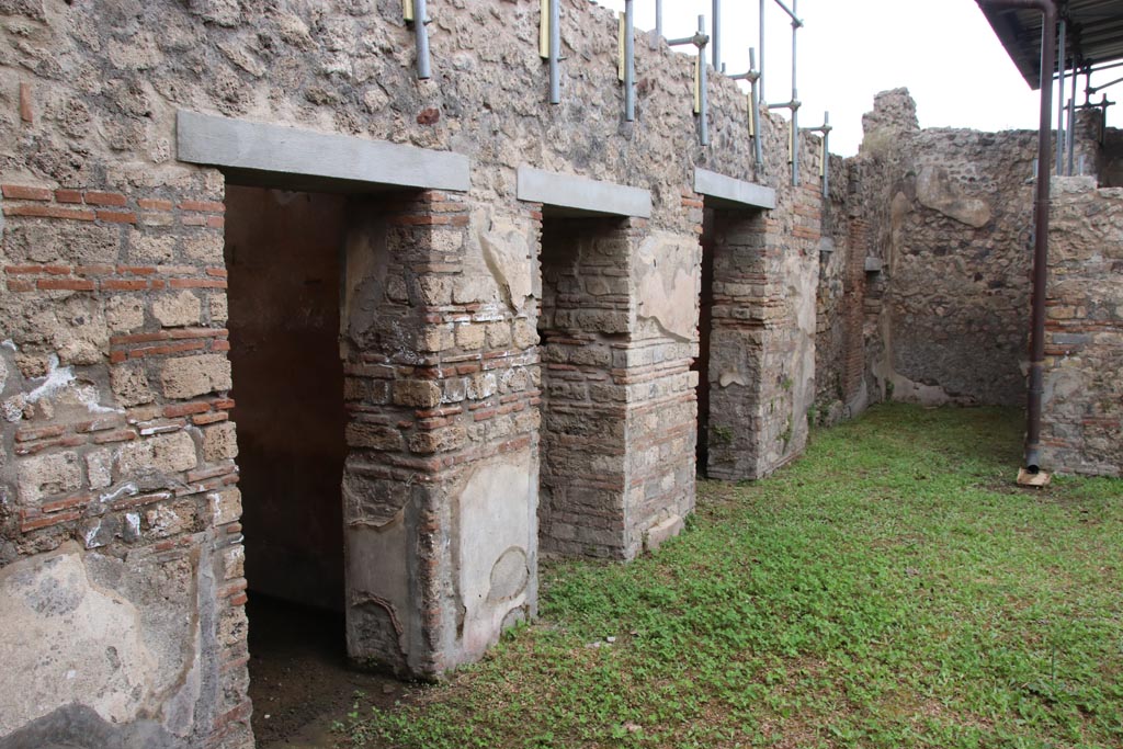 VIII.5.39 Pompeii. May 2024.  
Looking north along rooms on west side of atrium from entrance doorway. Photo courtesy of Klaus Heese.
