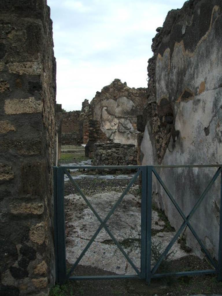 VIII.6.1 Pompeii. October 2020. Looking north along entrance corridor and across bakery room. Photo courtesy of Klaus Heese.