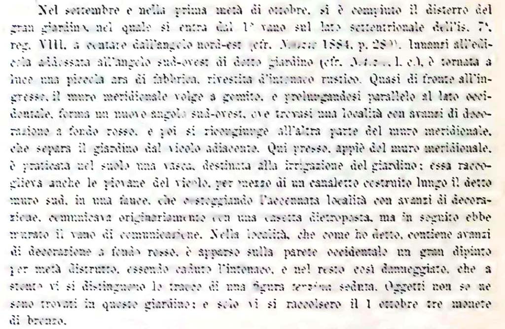 Notizie degli Scavi, September/October/November 1884, p.396.