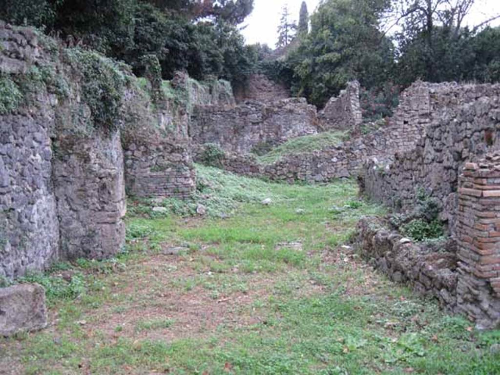 VIII.7.1 Pompeii. September 2010. Looking west across yard-entrance for carts and horses. Photo courtesy of Drew Baker.
