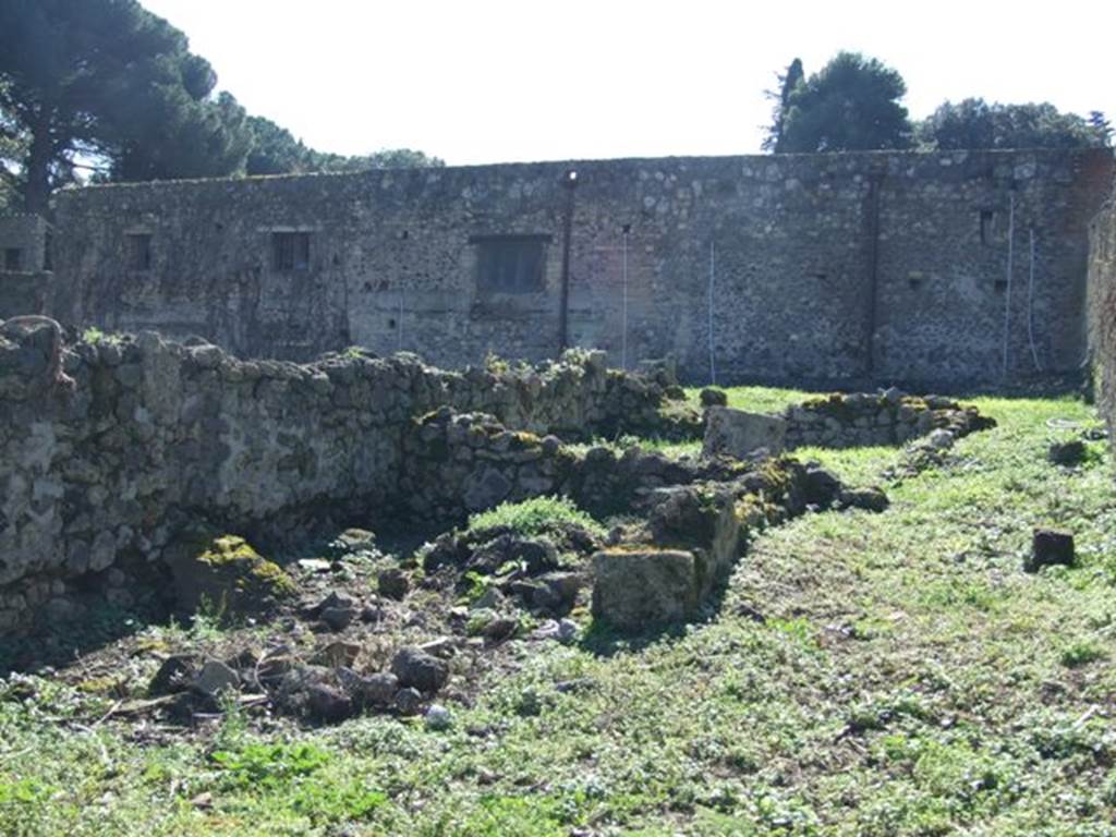 VIII.7.15 Pompeii. March 2009. Rear rooms and corridor. Looking west to rear.