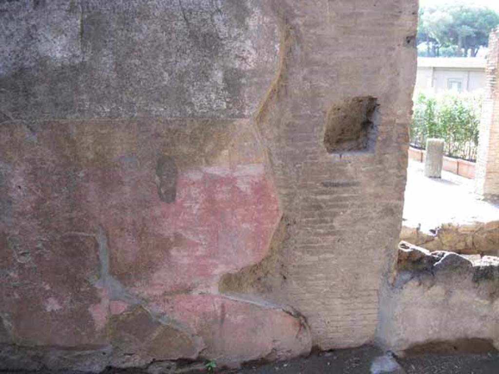 VIII.7.20 Pompeii. September 2010. Graffito passage. South wall. Sequence moving east - west of remaining fresco work. End of sequence at west, theatre end of passage. Photo courtesy of Drew Baker.
