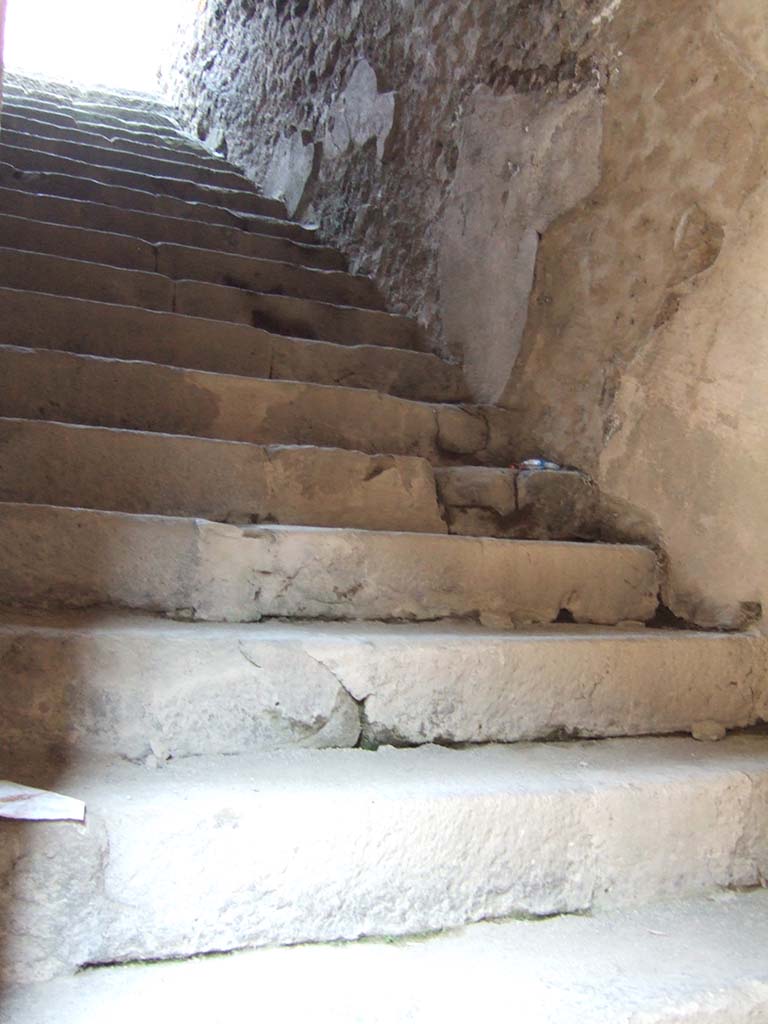 VIII.7.20 Pompeii. May 2006. 
Second, west rear entrance to the Little Theatre or Odeon with steps to upper seating.
