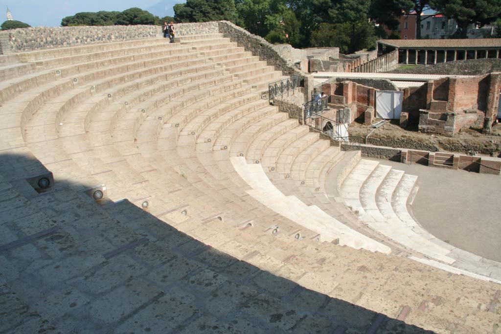 VIII.7.21 Pompeii. April 2011. Looking south-east from top of Theatre. Photo courtesy of Klaus Heese.