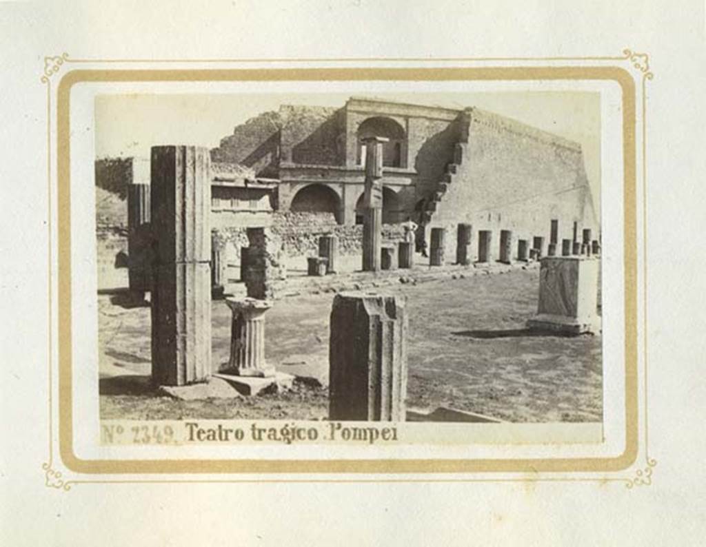 VIII.7.30 Pompeii. Album dated January 1875. Looking across east side of Triangular Forum, with theatre in background.  Photo courtesy of Rick Bauer.
