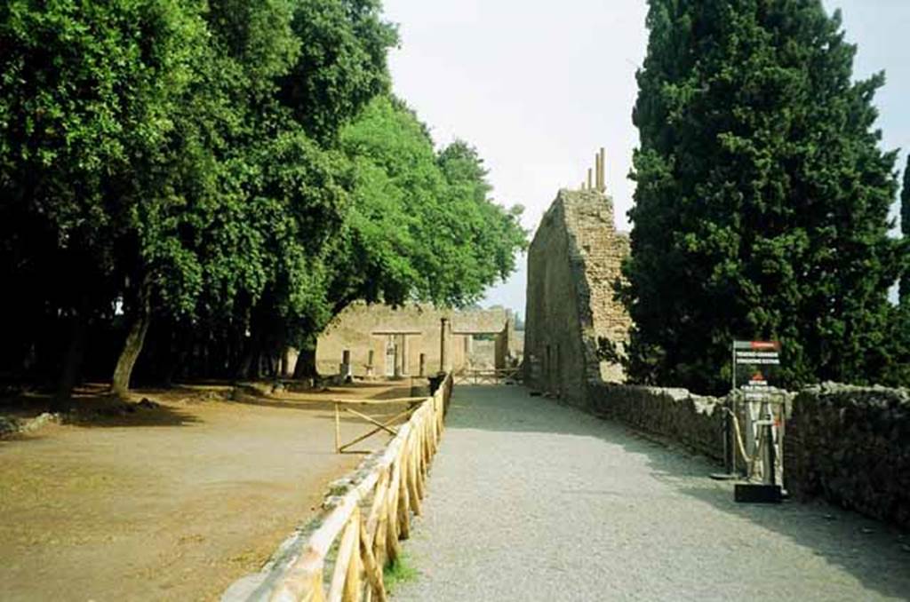 VIII.7.30 Pompeii. July 2010. Triangular Forum east side looking north.Photo courtesy of Rick Bauer.