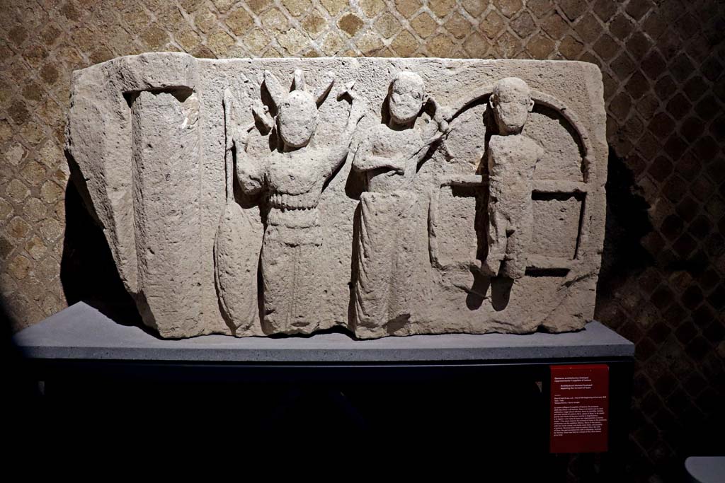 VIII.7.31 Pompeii. February 2021. Metope of Ixion, on display in Antiquarium. Photo courtesy of Fabien Bièvre-Perrin (CC BY-NC-SA).