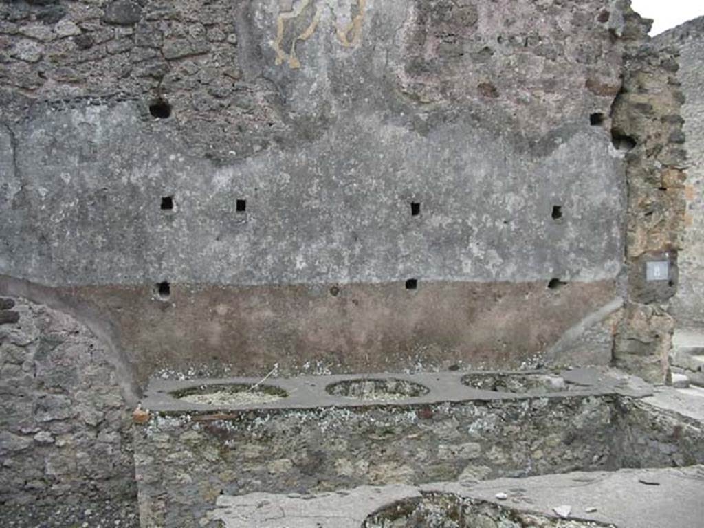 IX.1.8 Pompeii. May 2003. Looking towards bar counter and south wall. Photo courtesy of Nicolas Monteix.