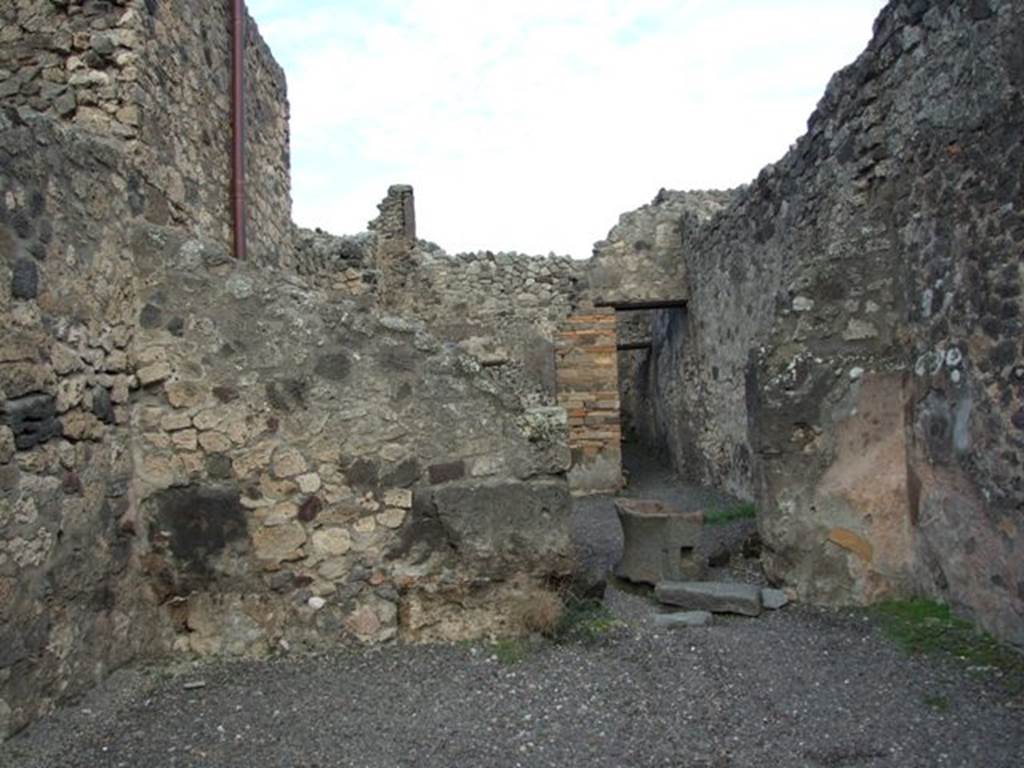 IX.2.4 Pompeii. December 2007. East wall of shop, and doorway to atrium.