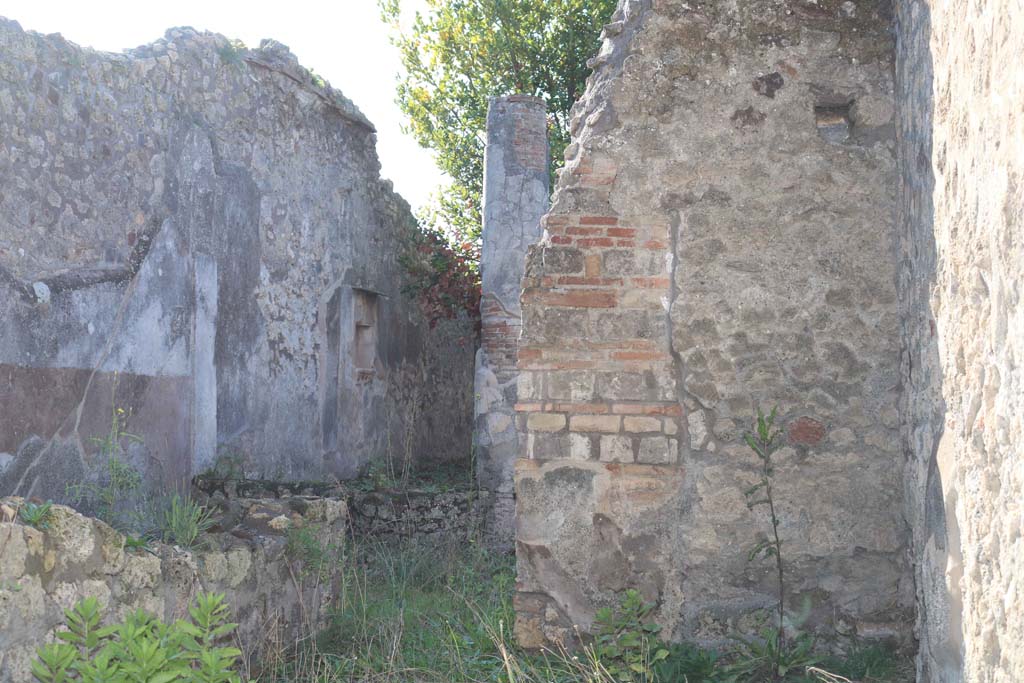 IX.2.19/21 Pompeii. December 2018. 
Looking west towards south wall of peristyle, from entrance doorway. Photo courtesy of Aude Durand.

