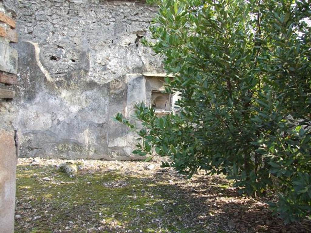 IX.2.21 Pompeii.   March 2009.  Room 11.  Garden area.  South wall with aedicula shrine.