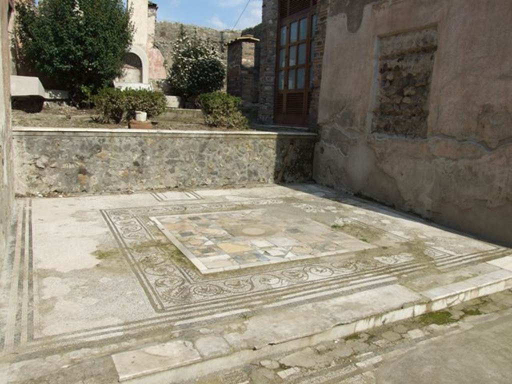 IX.3.5 Pompeii.  March 2009.  Room 12. Tablinum, with view to raised garden at rear.