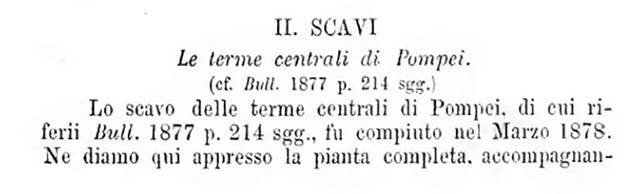 Bullettino dell’Instituto di Corrispondenza Archeologica (DAIR), 1878, p.251.