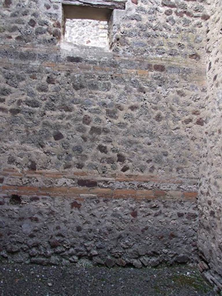 IX.5.2 Pompeii. December 2007. Room 12, west wall with window onto Vicolo di Tesmo.