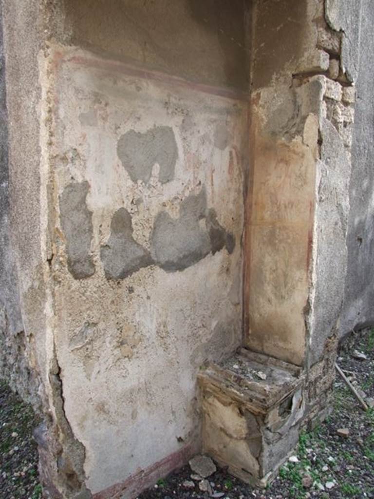 IX.5.2 Pompeii. December 2007. Room w, household shrine with painted walls and altar in kitchen area.

