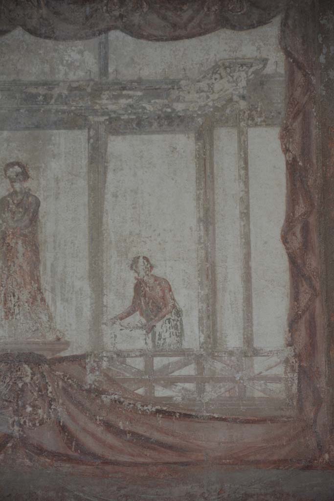 IX.5.6 Pompeii. May 2017. Room i, upper east wall, detail of figure at south end.        
Foto Christian Beck, ERC Grant 681269 DÉCOR
