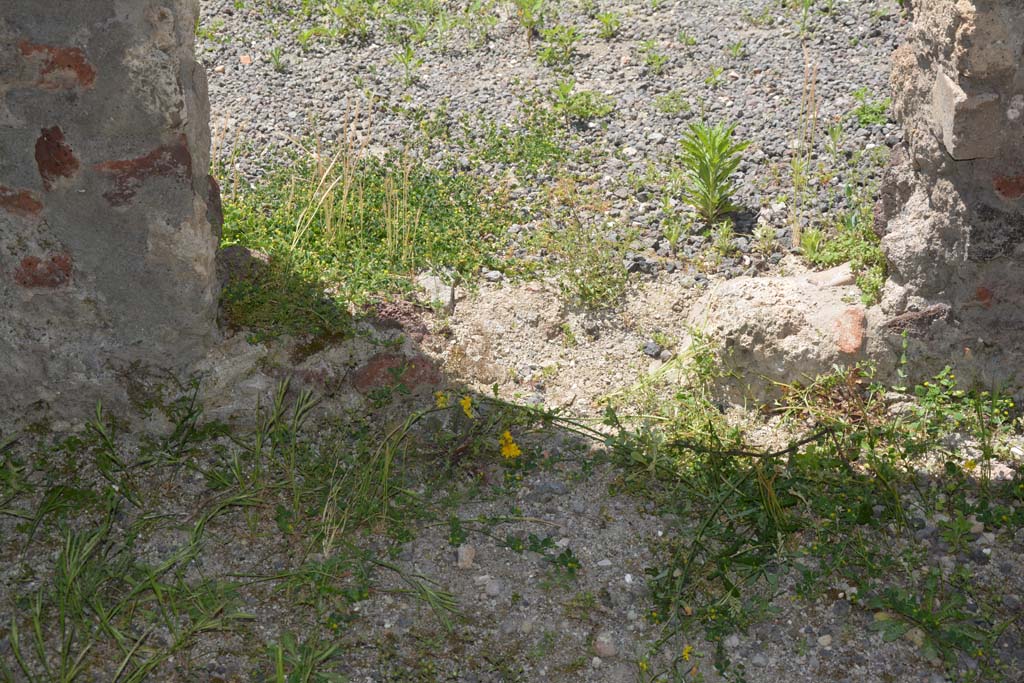 IX.5.9 Pompeii. May 2017. Room m, detail from lower doorway at south end of west wall. 
Foto Christian Beck, ERC Grant 681269 DCOR.
