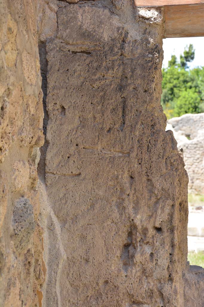 IX.5.9 Pompeii. May 2017. Room “f”, detail of north wall in north-west corner.
Foto Christian Beck, ERC Grant 681269 DÉCOR.
