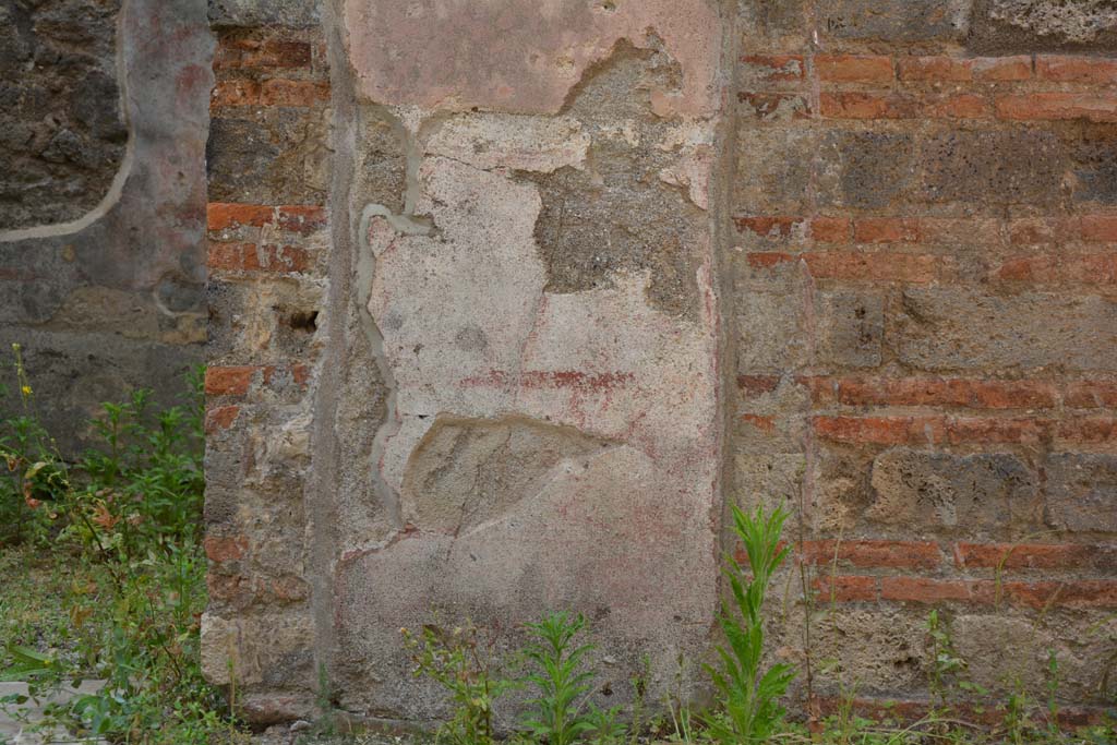 IX.5.11 Pompeii. May 2017. Looking west to detail of lower painted decoration, on north side of doorway into room d. 
Foto Christian Beck, ERC Grant 681269 DÉCOR.
