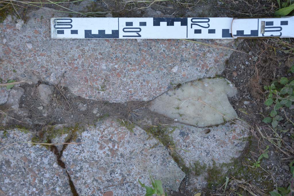 IX.5.14 Pompeii. May 2017. Peristyle k, detail from flooring at base of south wall.
Foto Christian Beck, ERC Grant 681269 DCOR.
