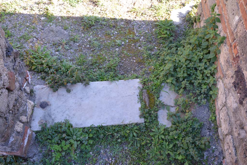 IX.5.14 Pompeii. May 2017. Room b, south-west corner of atrium, threshold of doorway into room m. 
Foto Christian Beck, ERC Grant 681269 DCOR.
