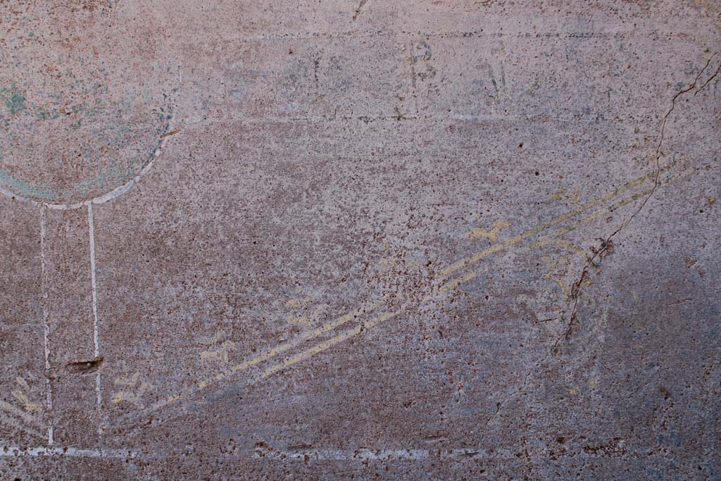 IX.5.14 Pompeii. May 2019. Room f, detail from zoccolo on east end of north wall.
Foto Christian Beck, ERC Grant 681269 DCOR.
