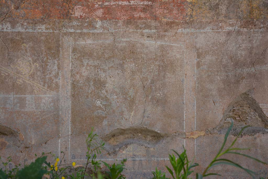 IX.5.14 Pompeii. May 2017. Room f, painted plant in panel on zoccolo of south wall.
Foto Christian Beck, ERC Grant 681269 DCOR.
