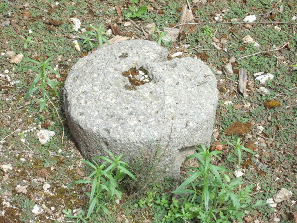 IX.5.16 Pompeii. May 2006. Circular tufa stone in centre of impluvium.