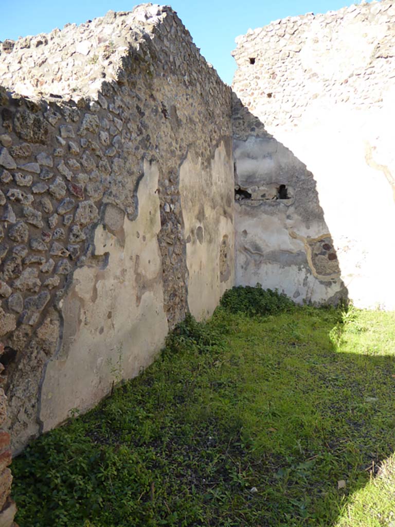 IX.5.16 Pompeii. January 2017. Triclinium d’, looking towards west wall and north-west corner.
Foto Annette Haug, ERC Grant 681269 DÉCOR
