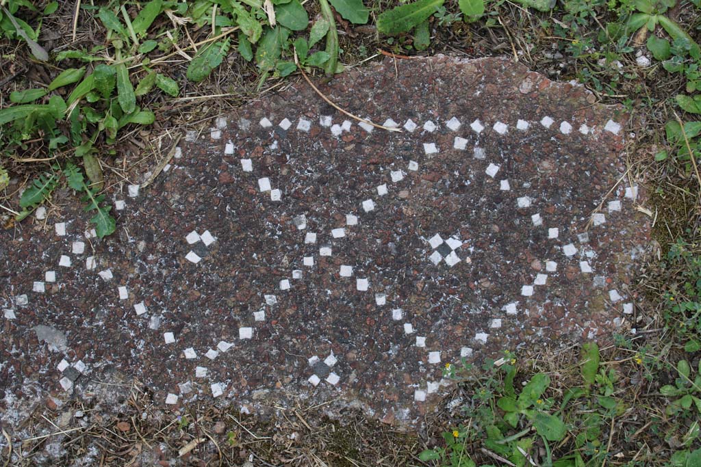 IX.5.18 Pompeii. May 2019. Room p, detail of flooring.
Cocciopesto floor: with carpet design (squares laid at an angle with cross in centre of each square).
Foto Christian Beck, ERC Grant 681269 DÉCOR.
