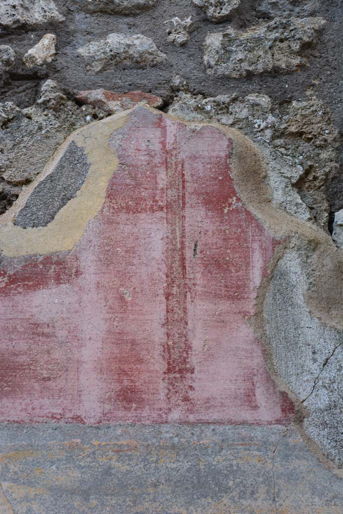 IX.5.18 Pompeii. March 2017. 
Room o, detail of painted candelabra from upper west wall in north-west corner.
Foto Christian Beck, ERC Grant 681269 DÉCOR.
