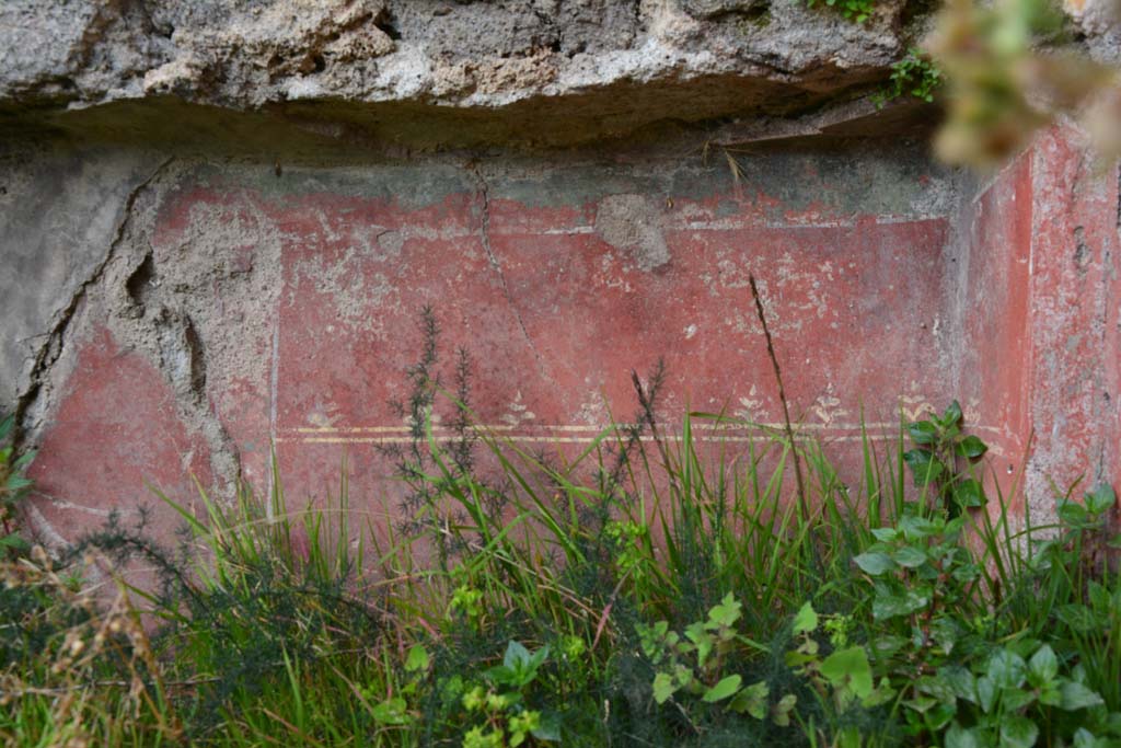 IX.5.18 Pompeii. March 2017. Room o, detail of painted decoration in bed recess at east end of recess in north-east corner.
Foto Christian Beck, ERC Grant 681269 DÉCOR.
