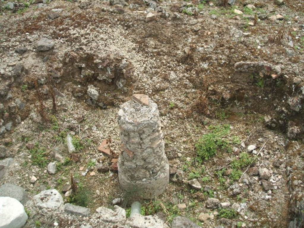 IX.5.18 Pompeii.  May 2005.  Room b.  Rectangular pool.  Column with fountain jet.