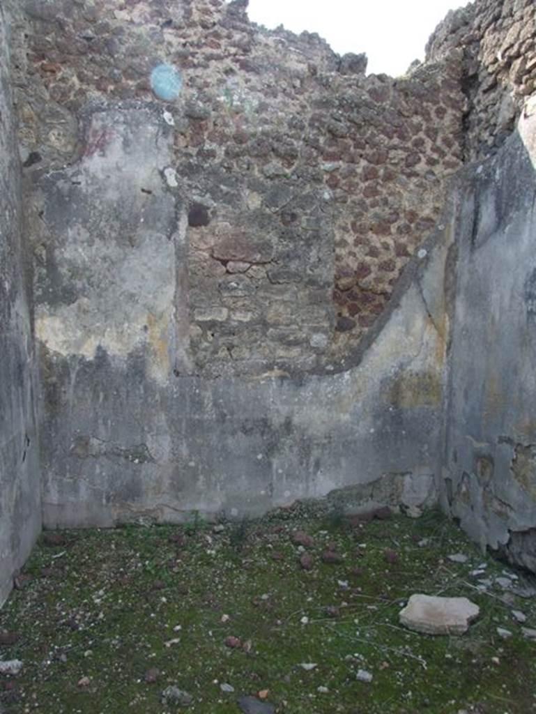 IX.5.18 Pompeii. March 2009. Room g, west wall of cubiculum with site of painting of Europa on the Bull. Now in Naples Archaeological Museum. Inventory number: 111475.
